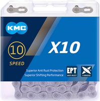 Halfords KMC Kmc X10 Ept 10 Speed Chain, Silver, 114L | Extra 8% off for BC Members