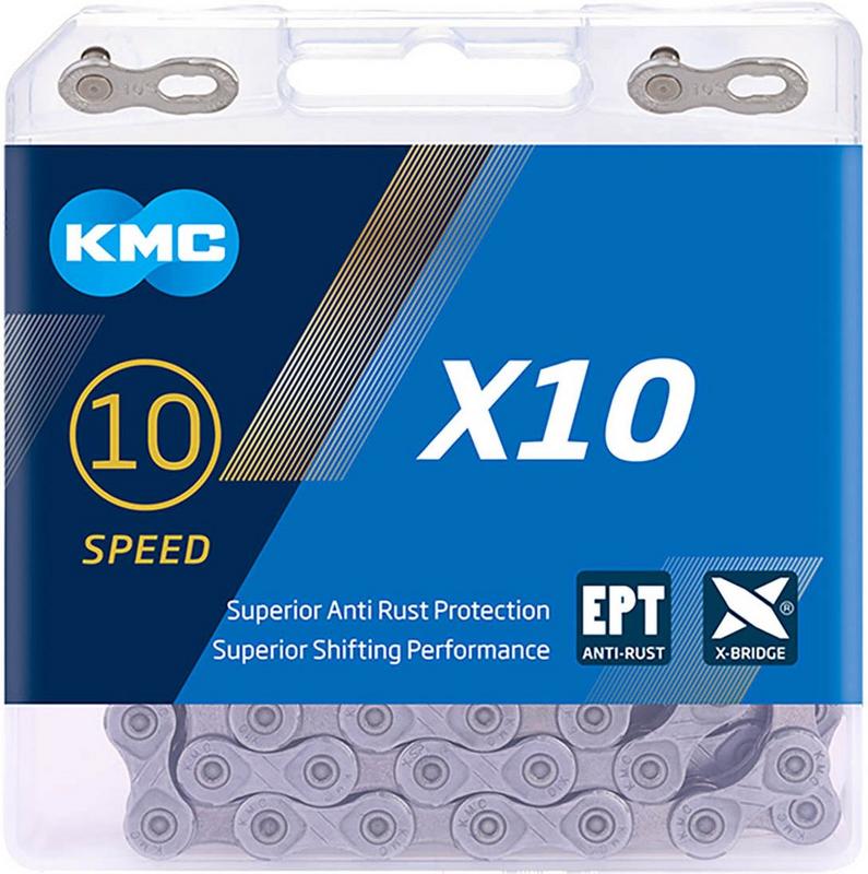 Halfords KMC Kmc X10 Ept 10 Speed Chain, Silver, 114L | Extra 8% off for BC Members