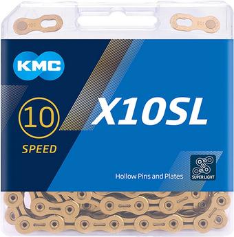 KMC X10SL Ti-N 10 Speed Chain, Gold, 114L