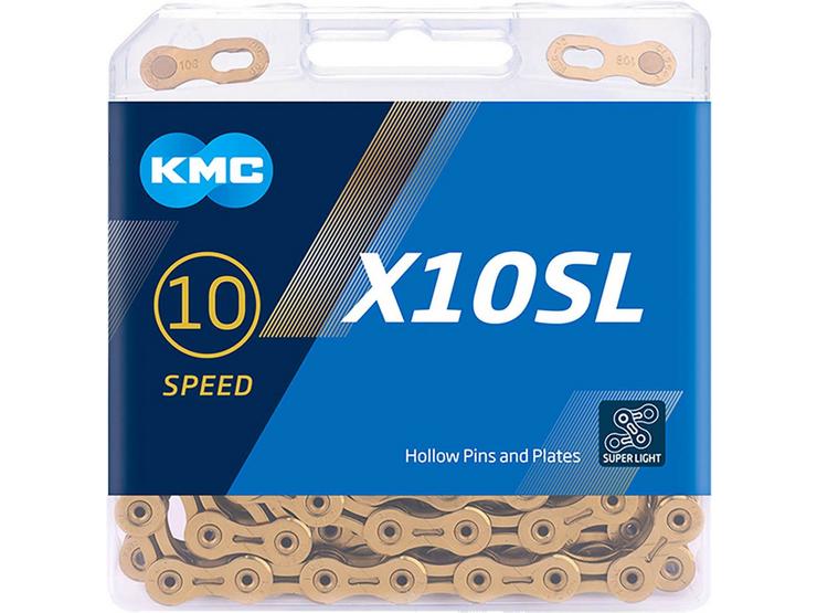 KMC X10SL Ti-N 10 Speed Chain, Gold, 114L