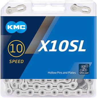 KMC X10SL 10 Speed Chain, Silver, 114L | Halfords UK