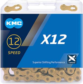 KMC X12 Ti-N 12 Speed Chain, Gold, 126L