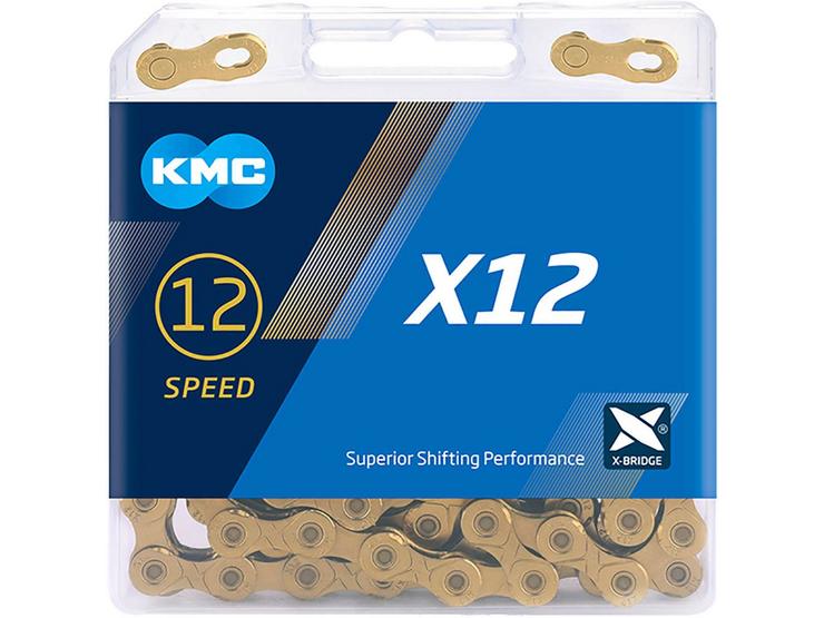 KMC X12 Ti-N 12 Speed Chain, Gold, 126L