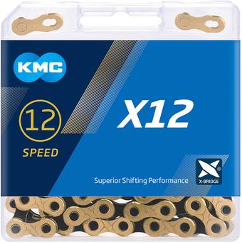 KMC X12 Ti-N 12 Speed Chain, Black/Gold, 126L