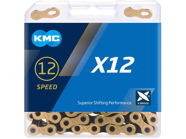 KMC X12 Ti-N 12 Speed Chain, Black/Gold, 126L