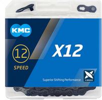 Halfords KMC Kmc X12 Blacktech 12 Speed Chain, 126L | Extra 8% off for BC Members