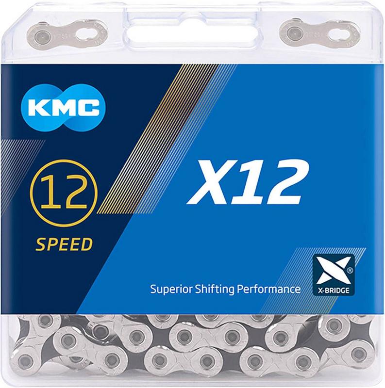 Halfords KMC X12 12 Speed Chain Silver/Black, 126L | Extra 8% off for BC Members