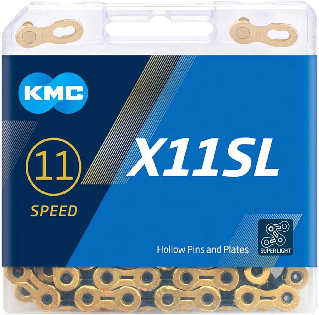 Halfords KMC X11SL Ti-N 11 Speed Chain, Black/Gold, 118L | Extra 8% off for BC Members