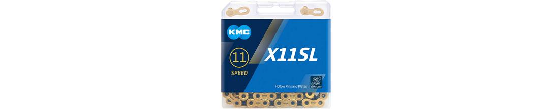 KMC X11SL 11-Speed Ti-N Gold Chain (118 Links) For Racing Bike
