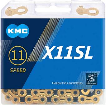 KMC X11SL Ti-N 11 Speed Chain, Black/Gold, 118L
