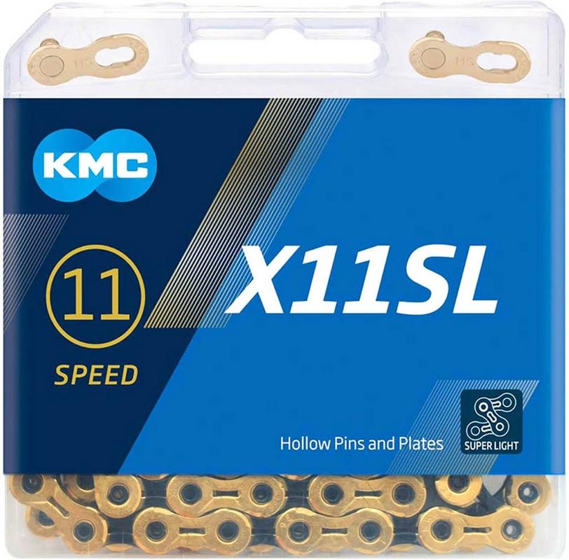 Halfords KMC Kmc X11Sl Ti-N 11 Speed Chain, Black/Gold, 118L | Extra 8% off for BC Members