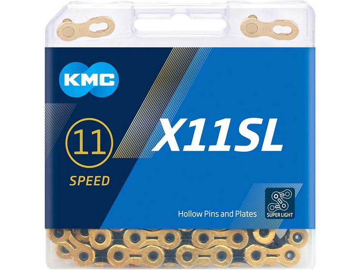 KMC X11SL Ti-N 11 Speed Chain, Black/Gold, 118L