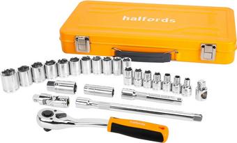 HALFORDS 25PC 1/2" SOCKET TIN