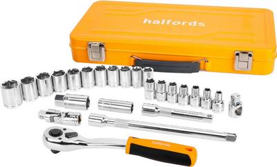HALFORDS 25PC 1/2" SOCKET TIN HALFORDS 25PC 1/2" SOCKET TIN