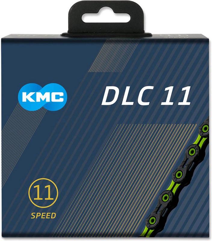 Halfords KMC Kmc X11 Dlc 11 Speed Chain, 118L, Black/Green | Extra 8% off for BC Members