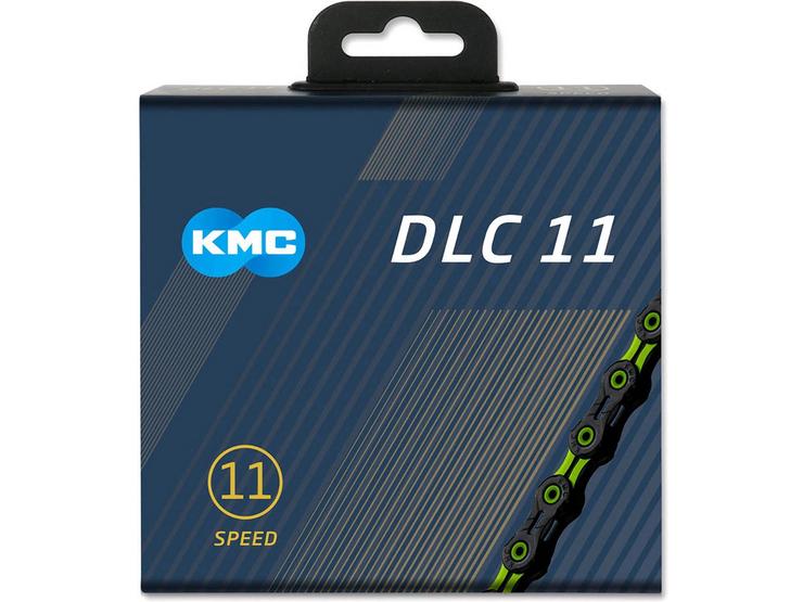 KMC X11 DLC 11 Speed Chain, 118L, Black/Green