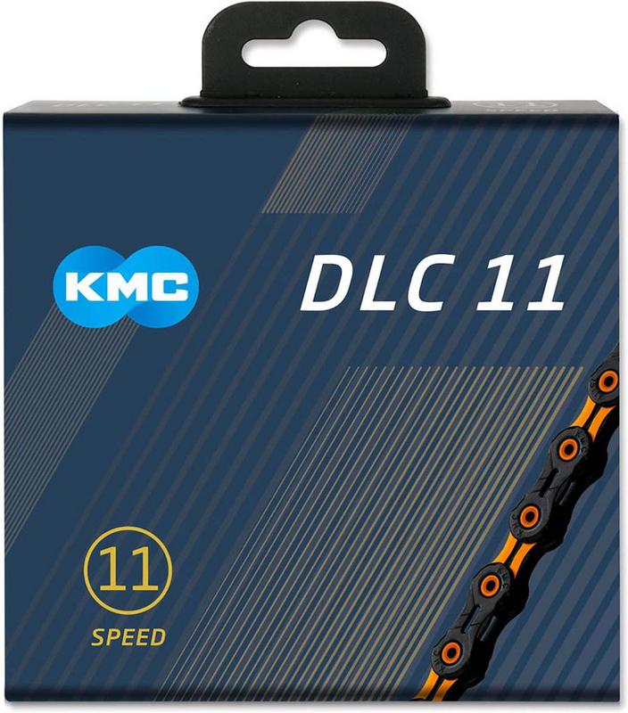 Halfords KMC Kmc X11 Dlc 11 Speed Chain, 118L, Black/Orange | Extra 8% off for BC Members