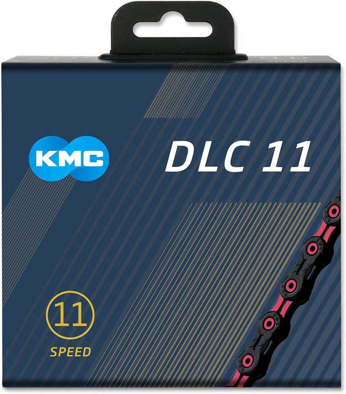 Halfords KMC Kmc X11 Dlc 11 Speed Chain, 118L, Black/Pink | Extra 8% off for BC Members