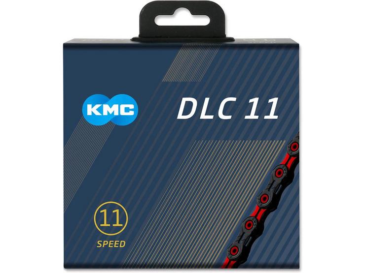 KMC X11 DLC 11 Speed Chain, 118L, Black/Red