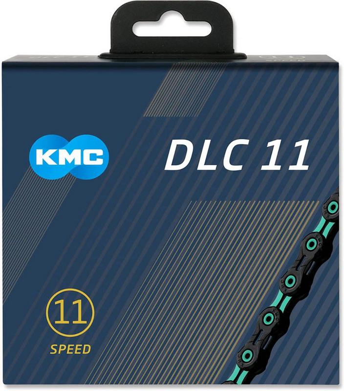 Halfords KMC Kmc X11 Dlc 11 Speed Chain, 118L, Black/Celeste | Extra 8% off for BC Members