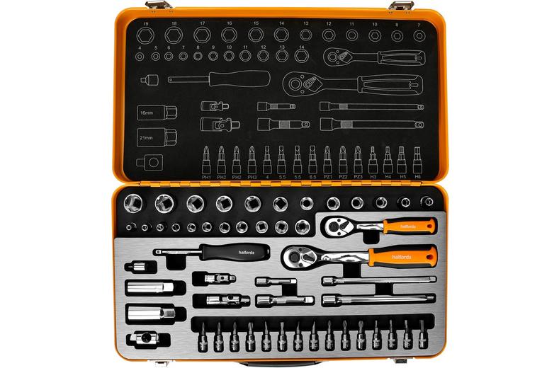 HALFORDS 51PC 1/4" & 3/8" SOCKET TIN HALFORDS 51PC 1/4" & 3/8" SOCKET TIN