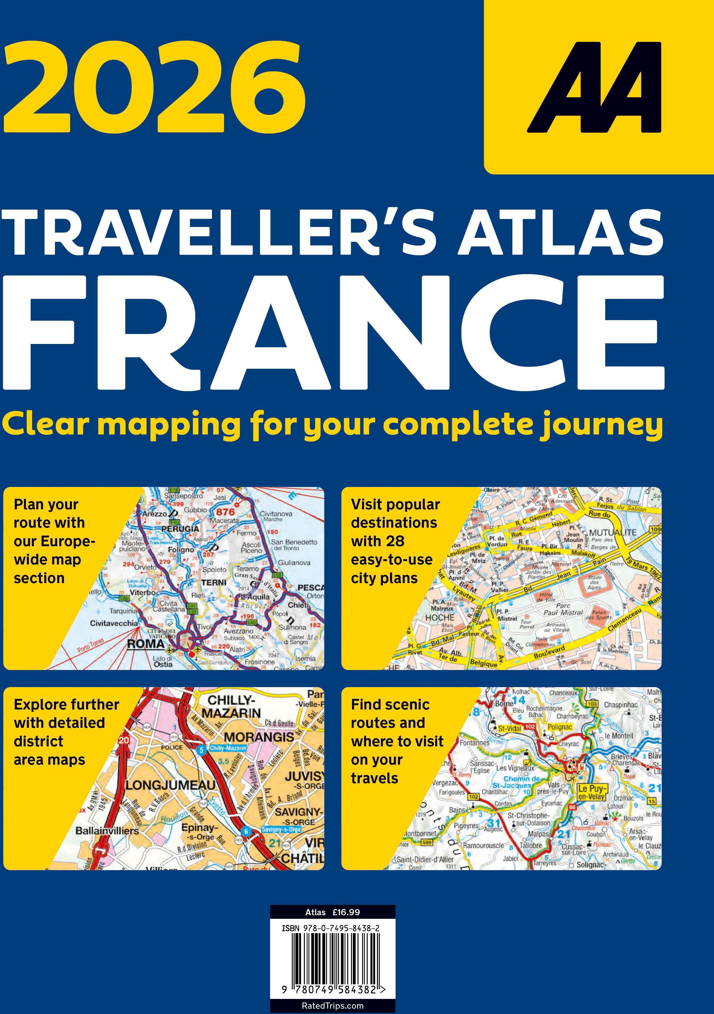 AA Travellers Atlas France 2026