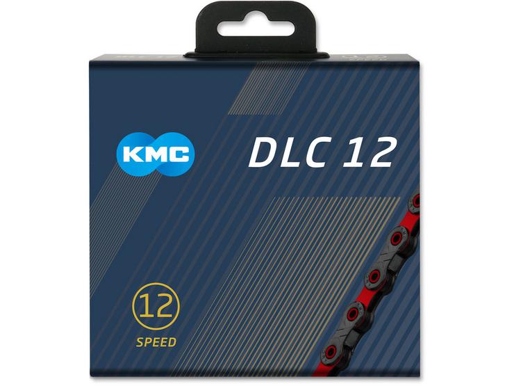 KMC X12SL DLC 12 Speed Chain 126L, Black/Red