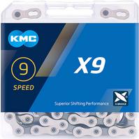 Halfords KMC Kmc X9 9 Speed Chain, Silver/Grey, 114L | Extra 8% off for BC Members