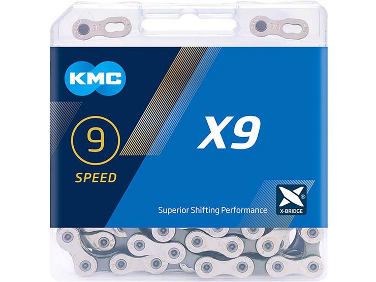 KMC X9 9 Speed Chain, Silver/Grey, 114L