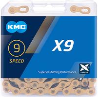 Halfords KMC Kmc X9 Ti-N 9 Speed Chain, Gold, 114L | Extra 8% off for BC Members