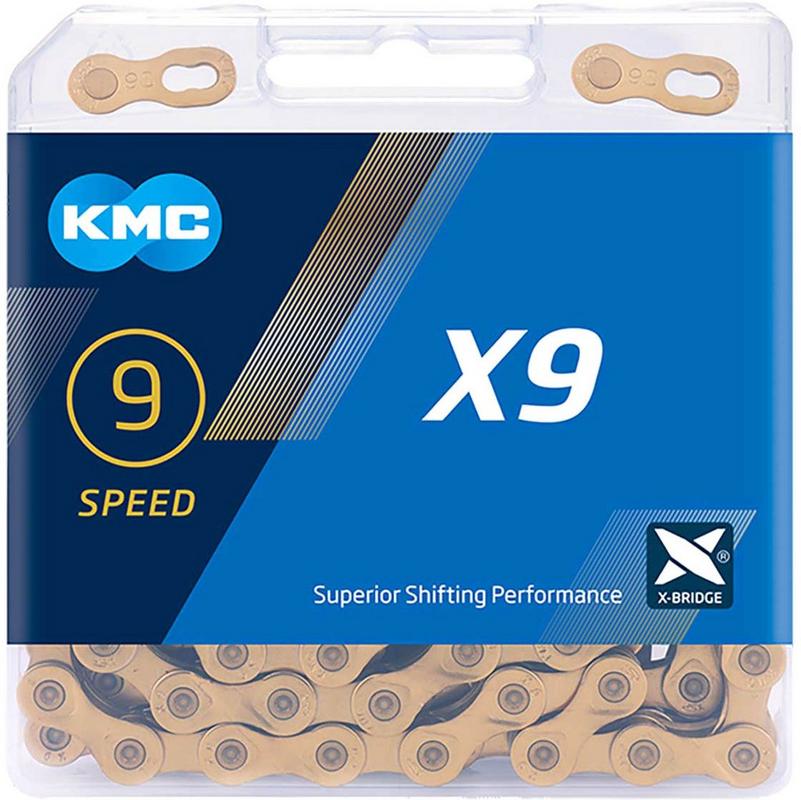 Halfords KMC Kmc X9 Ti-N 9 Speed Chain, Gold, 114L | Extra 8% off for BC Members