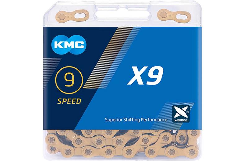KMC X9 Ti-N 9 Speed Chain, Gold, 114L KMC X9 Ti-N 9 Speed Chain, Gold, 114L