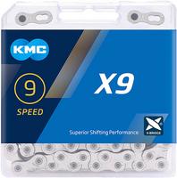 Halfords KMC Kmc X9 9 Speed Chain, Silver, 114L | Extra 8% off for BC Members