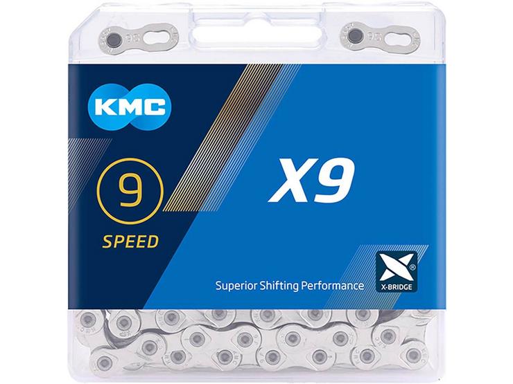 KMC X9 9 Speed Chain, Silver, 114L