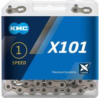 Halfords KMC X101 Single Speed Chain, Silver, 112L | Extra 8% off for BC Members