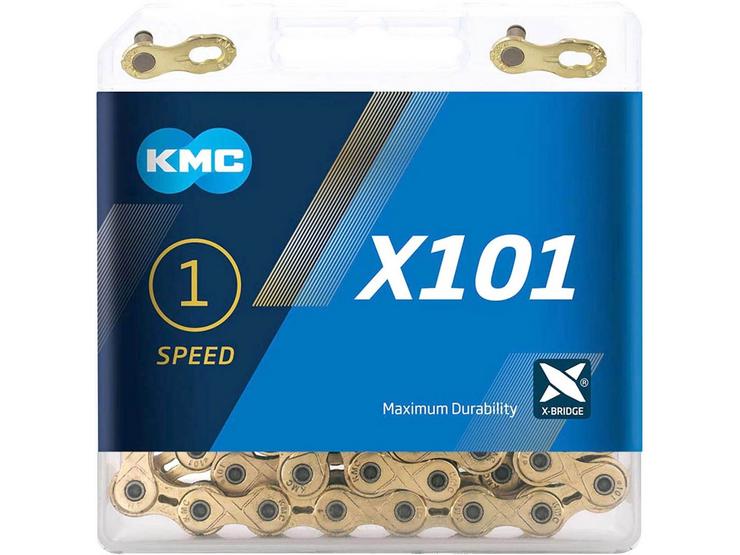 KMC X101 Single Speed Chain, Gold, 112L