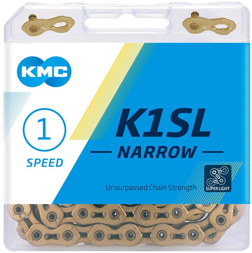 KMC K1SL Narrow Bike Chain, Ti-N Gold 100L