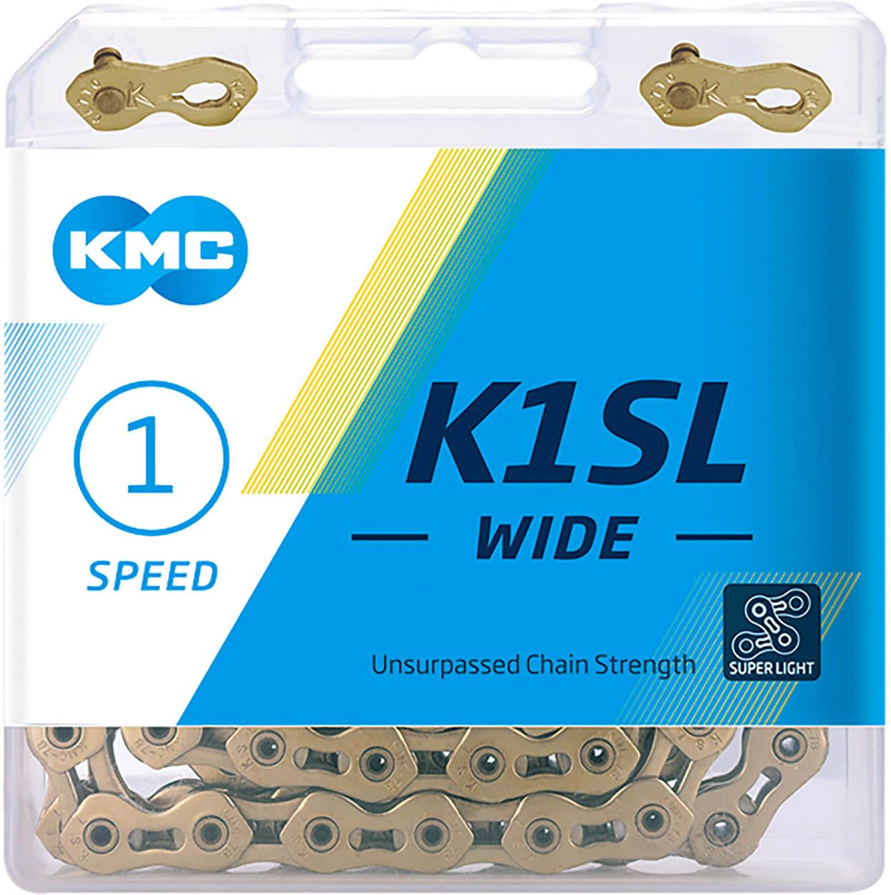 Kmc K1Sl Wide Bike Chain, Ti-N Gold 100L