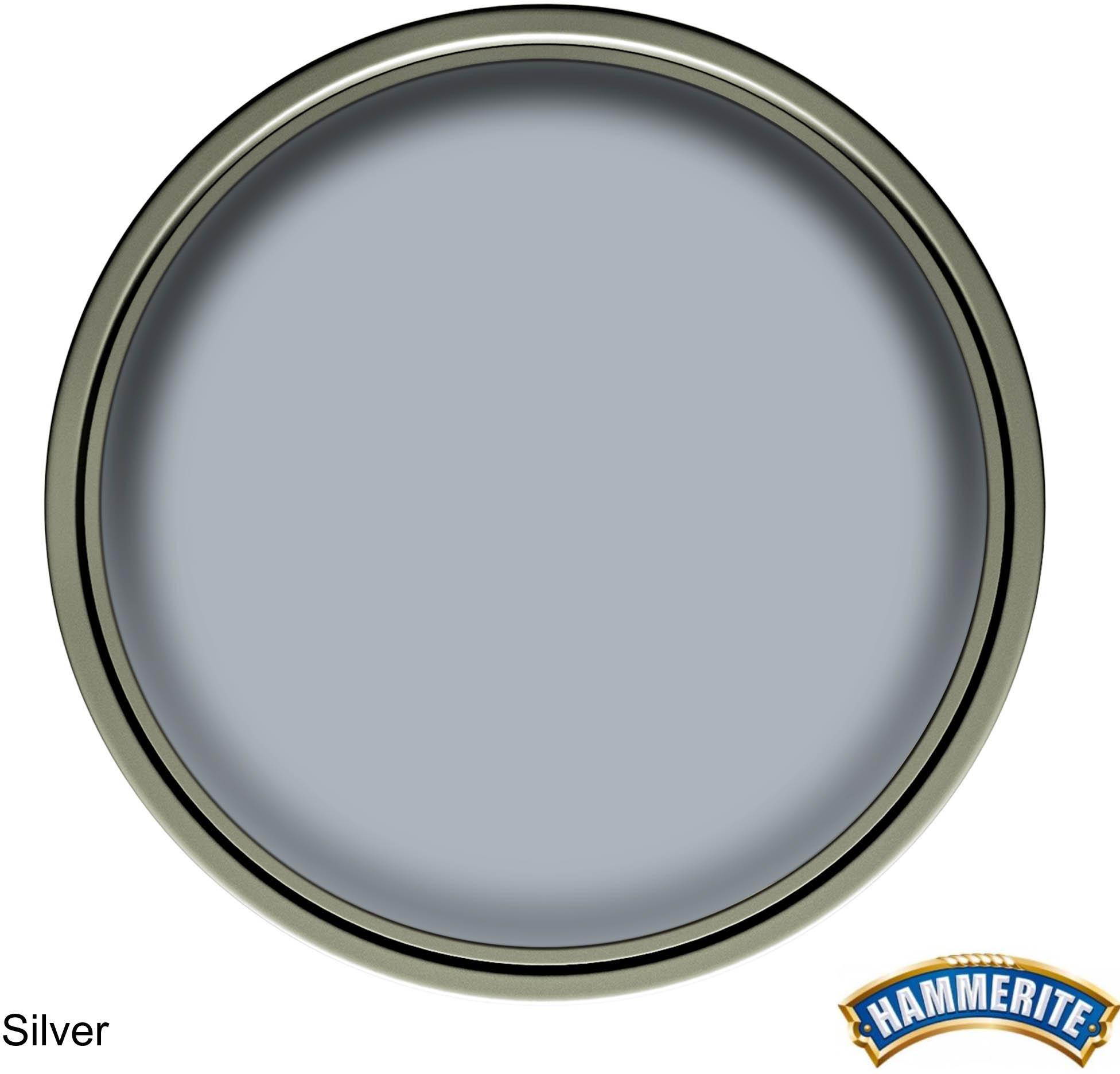 Hammerite Direct to Rust Metal Paint Smooth Finish Silver 250ml