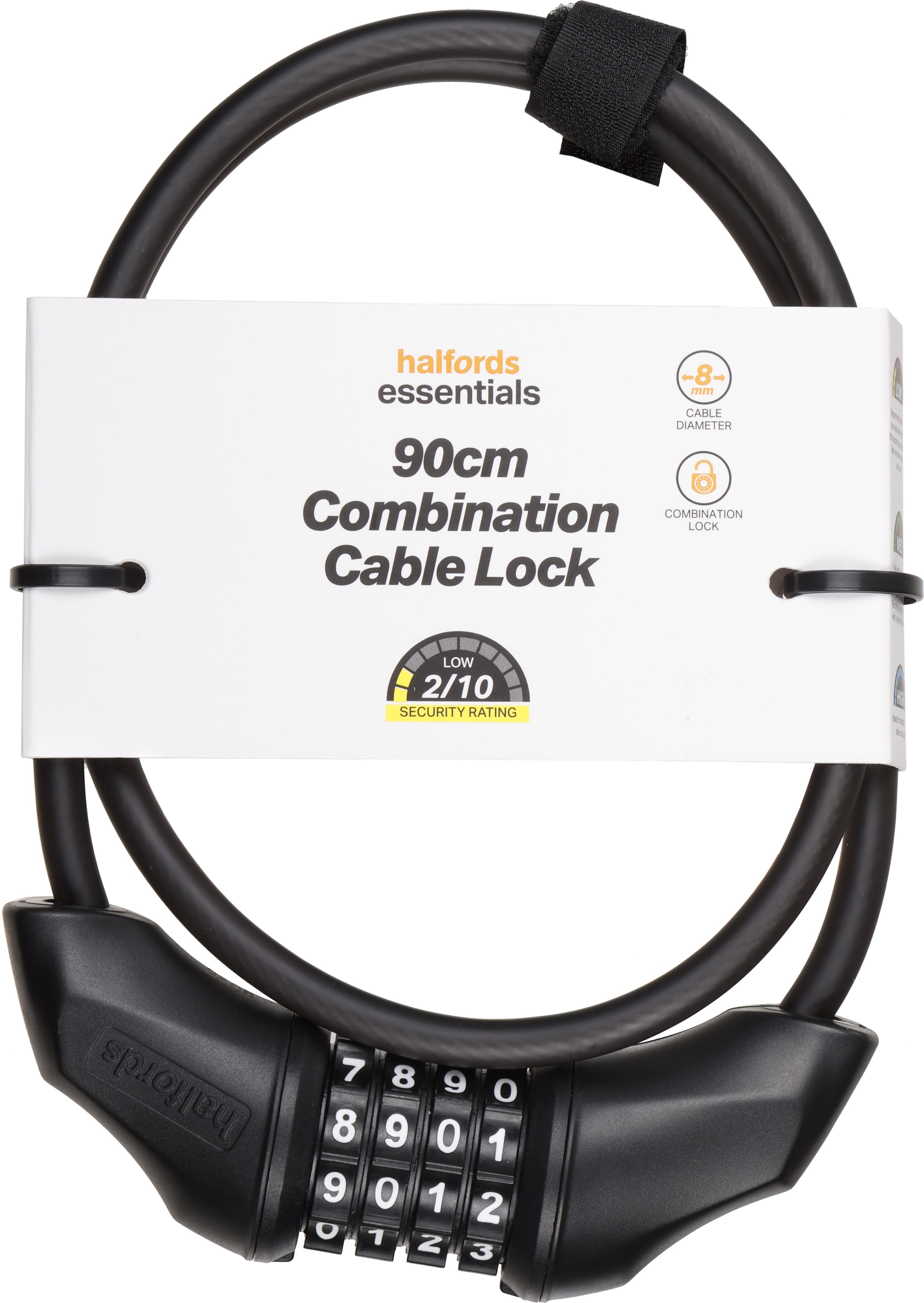 Halfords Essentials 90cm Cable Combination Lock