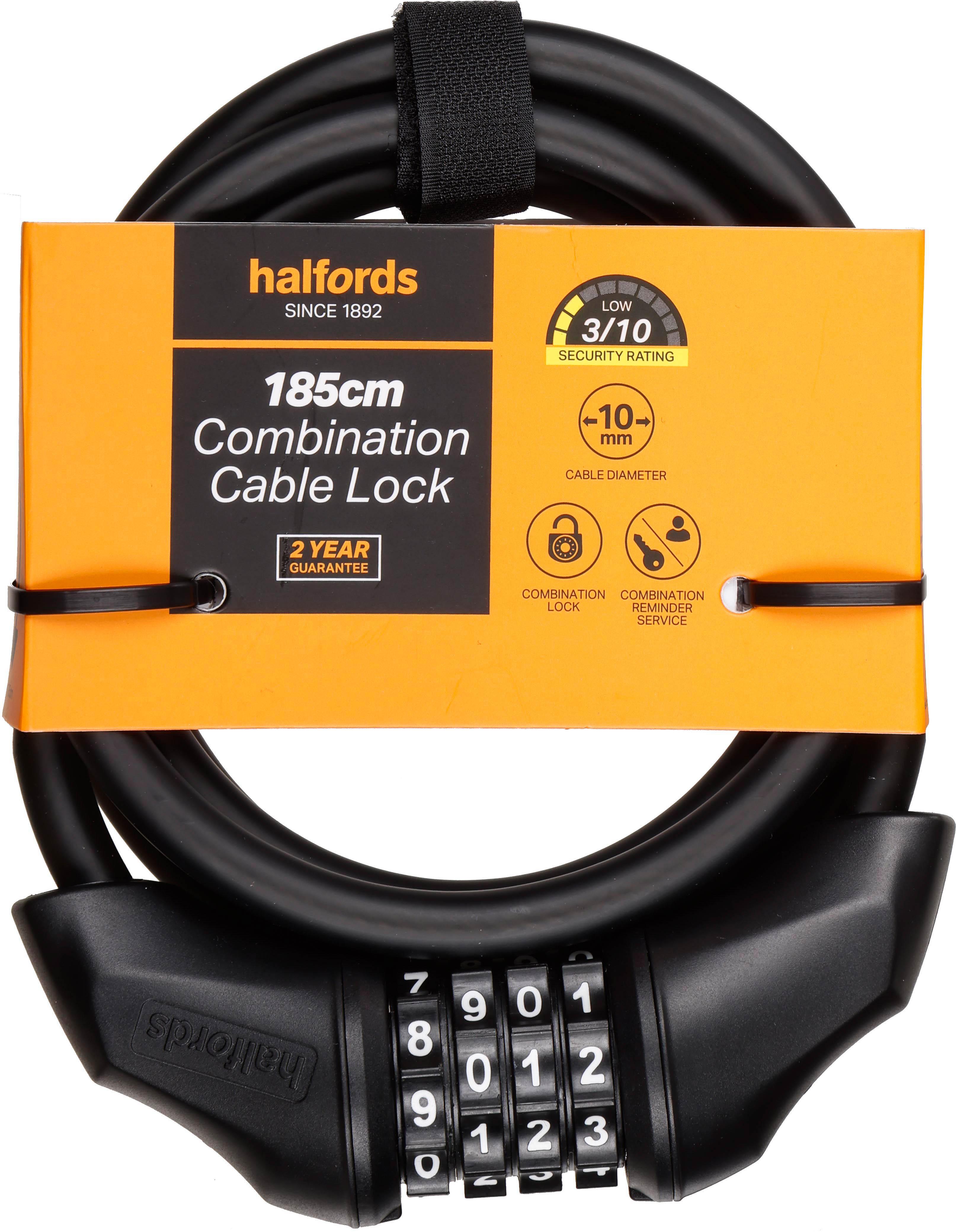 Halfords 185cm Combination Lock