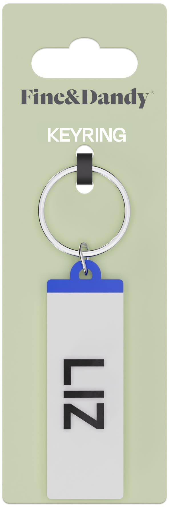Fine and Dandy Liz Number Plate Keyring