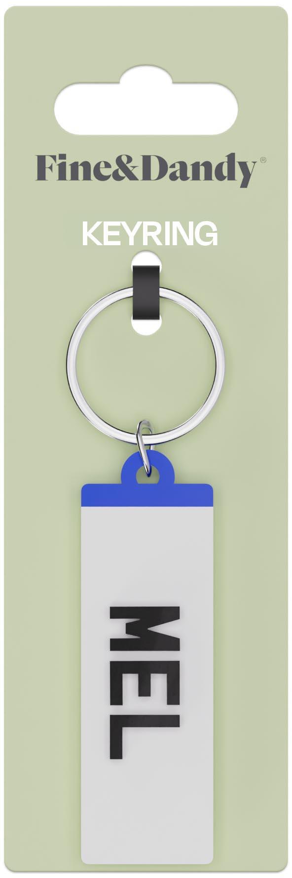 Fine and Dandy Mel Number Plate Keyring