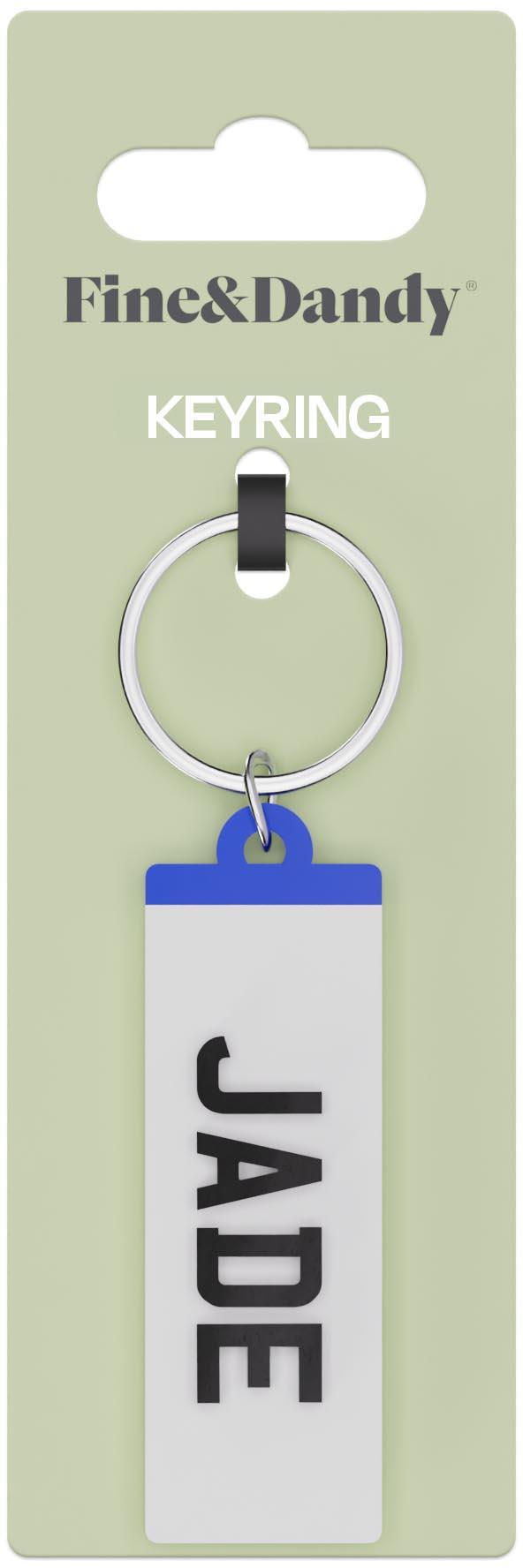 Fine and Dandy Jade Number Plate Keyring