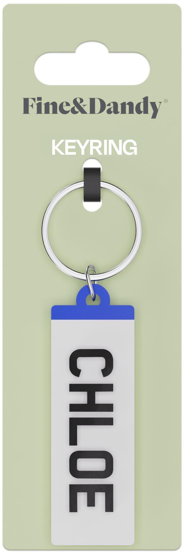 Fine and Dandy Chloe Number Plate Keyring