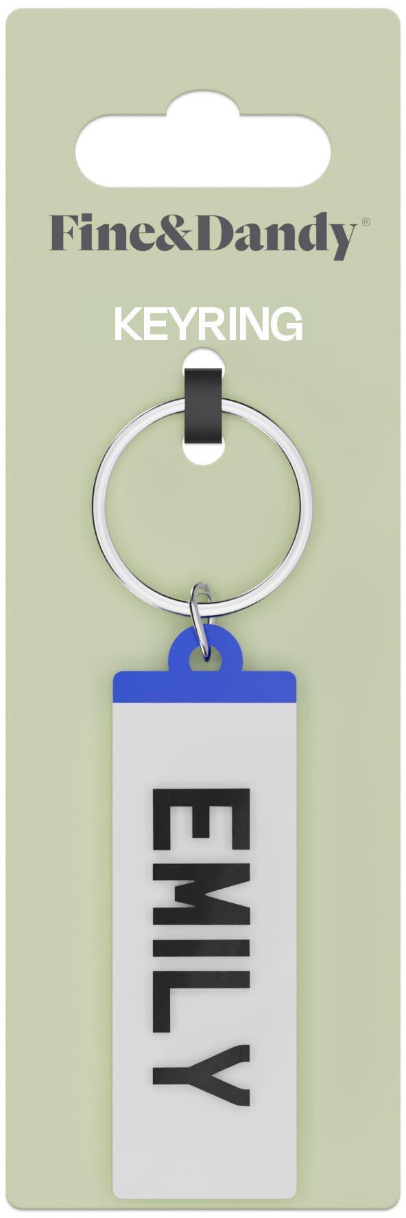 Fine and Dandy Emily Number Plate Keyring