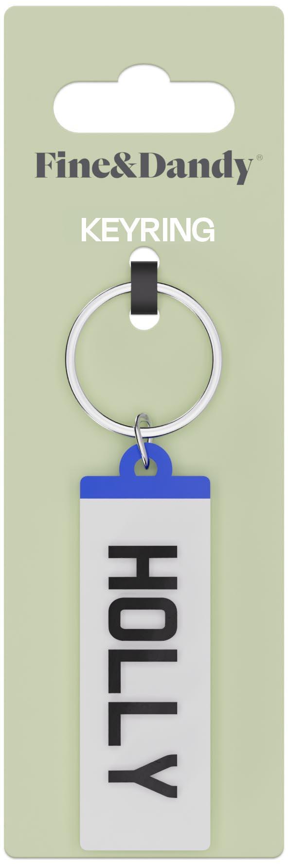 Fine and Dandy Holly Number Plate Keyring