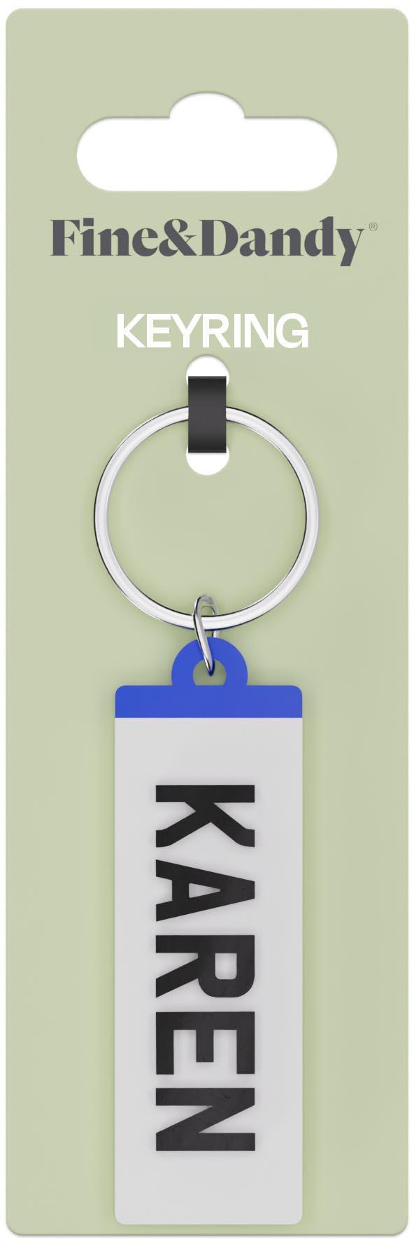 Fine and Dandy Karen Number Plate Keyring
