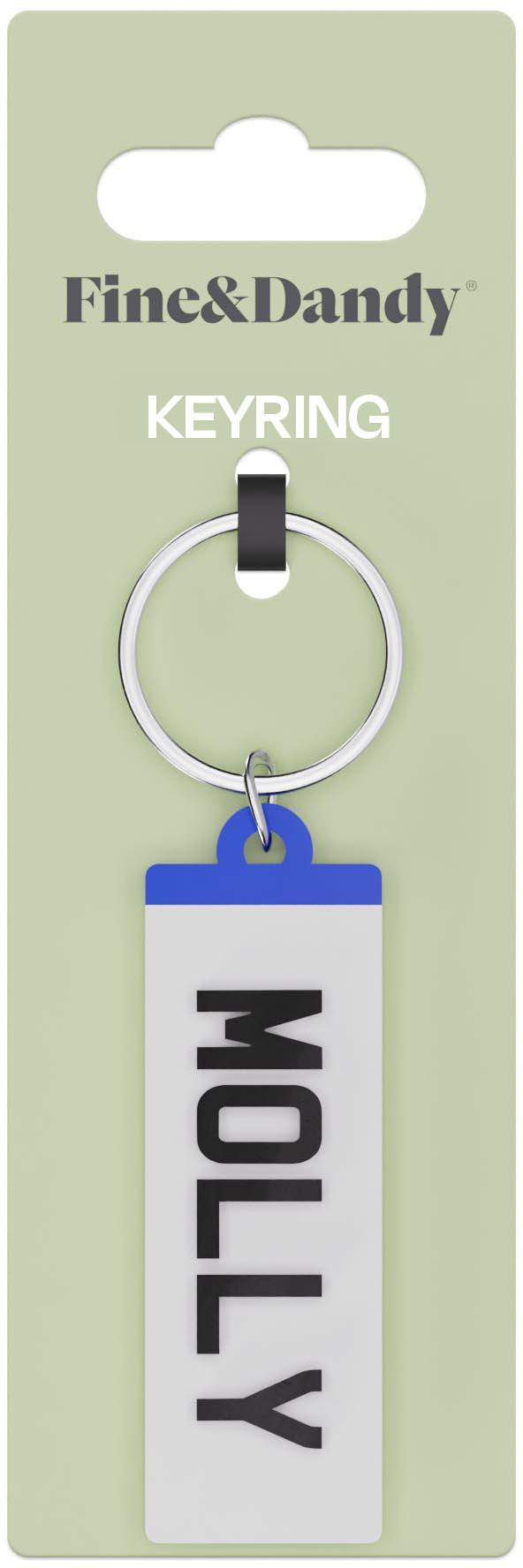 Fine and Dandy Molly Number Plate Keyring