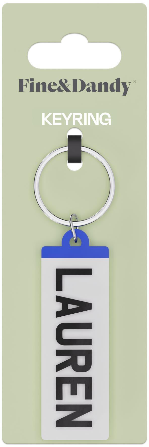 Fine and Dandy Lauren Number Plate Keyring